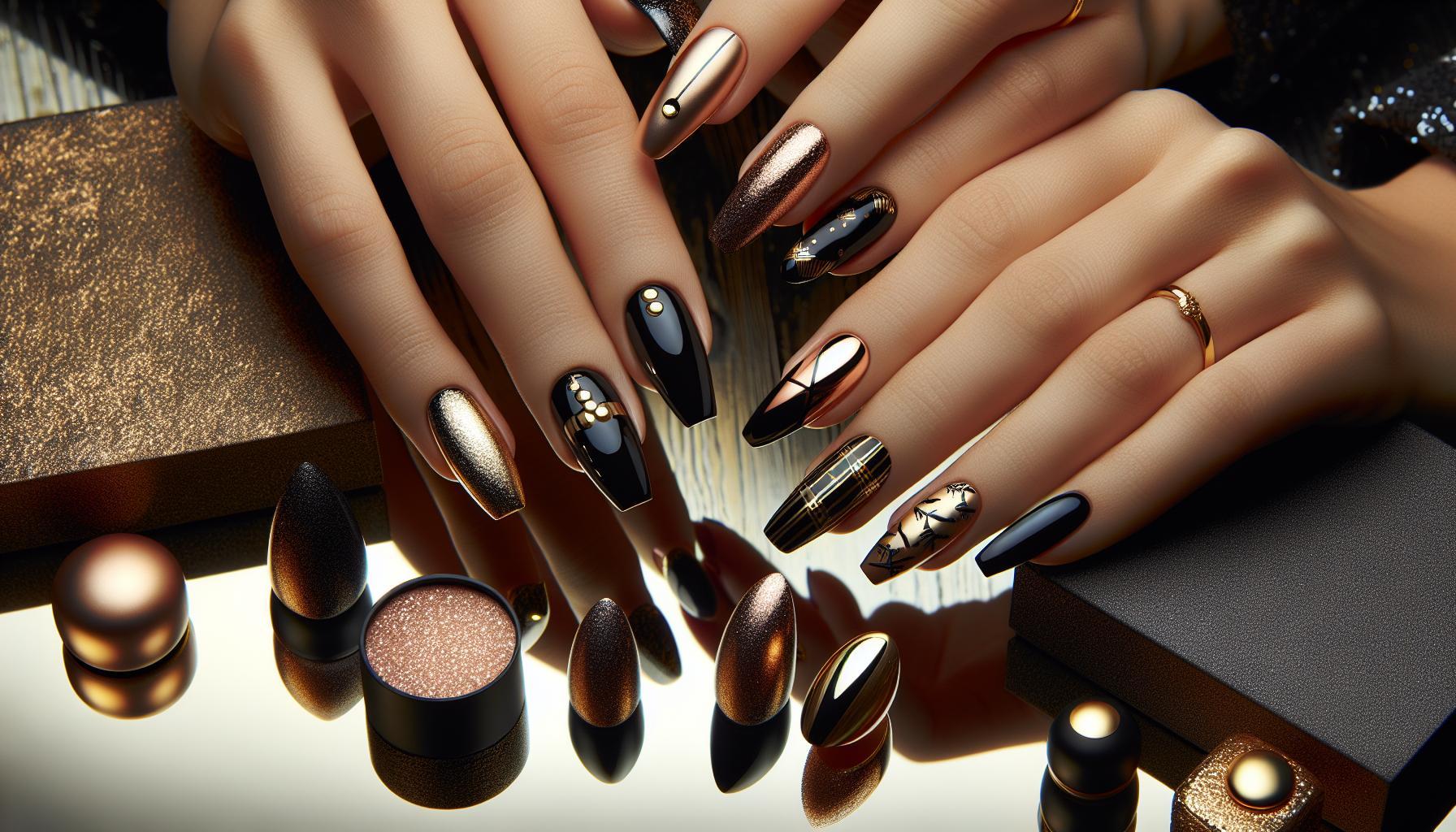 10 Black and Gold Nail Looks for Glamorous Nights Out
