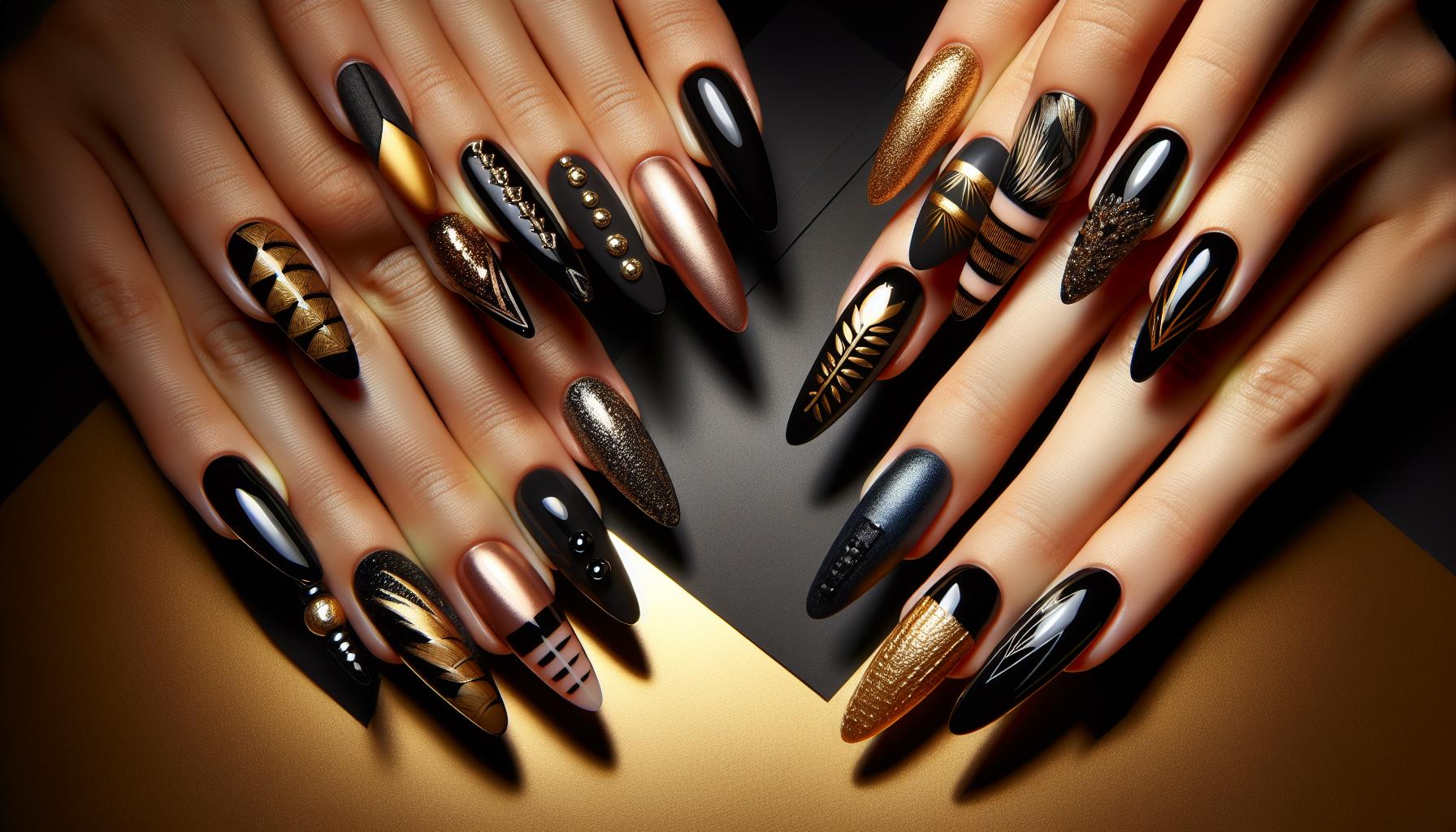 10⁤ Black⁣ and Gold Nail Ideas for‍ Glamorous, Luxe Looks