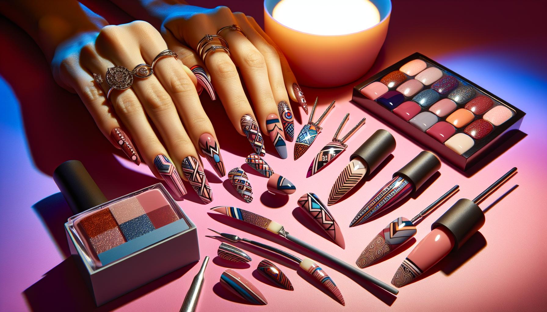 Bold Geometric Patterns ⁤in Dip Powder that Make a Statement