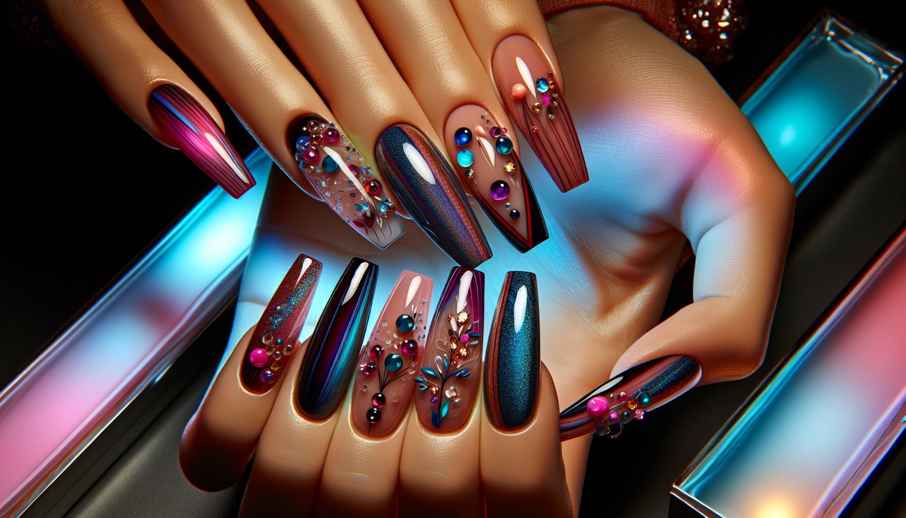 Bold Jelly-Effect Acrylics in Rich Jewel‌ tones for a​ Statement-Making Glam
