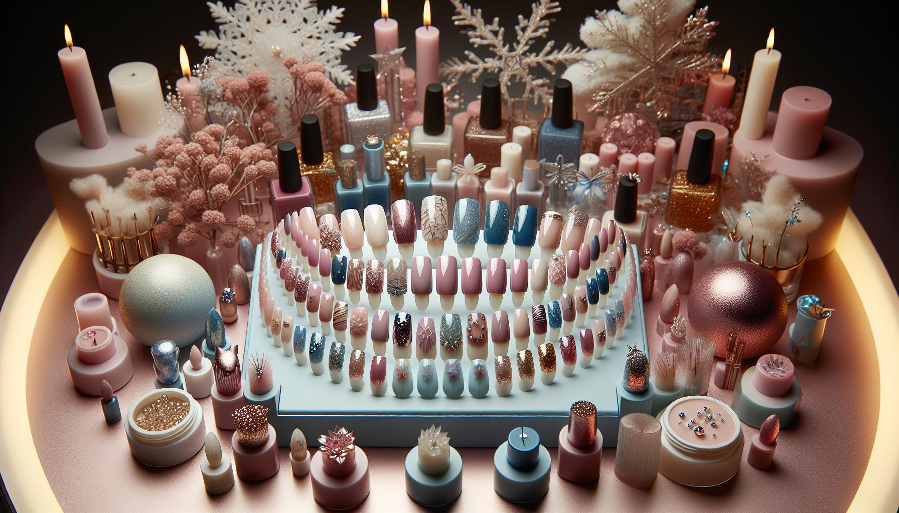 Charming Dip Powder Square Tips Drenched in Soft Pastels for​ a Winter Wonderland Feel