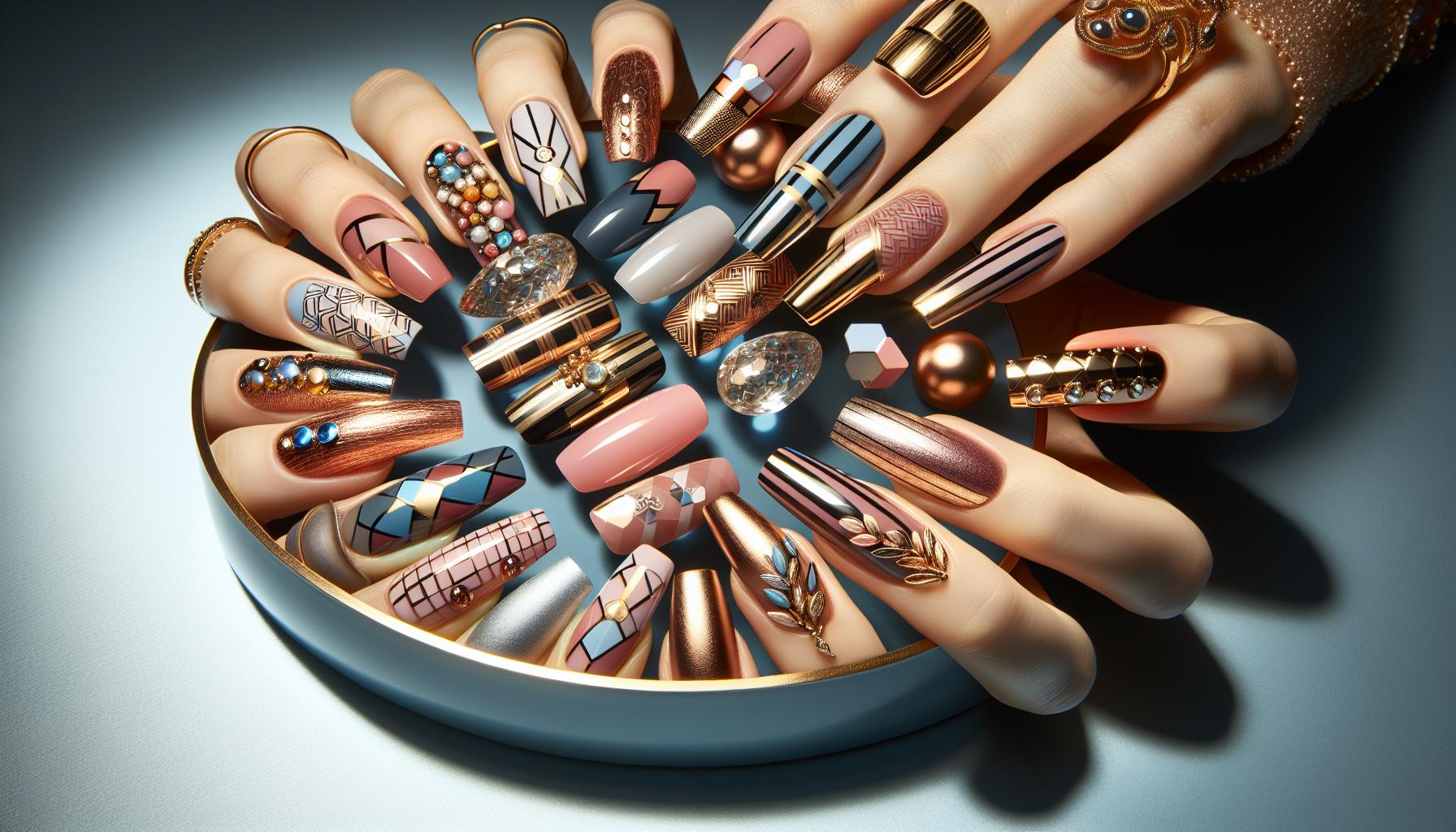 Chic Geometric Patterns with matte Finishes to Elevate Your Everyday Look