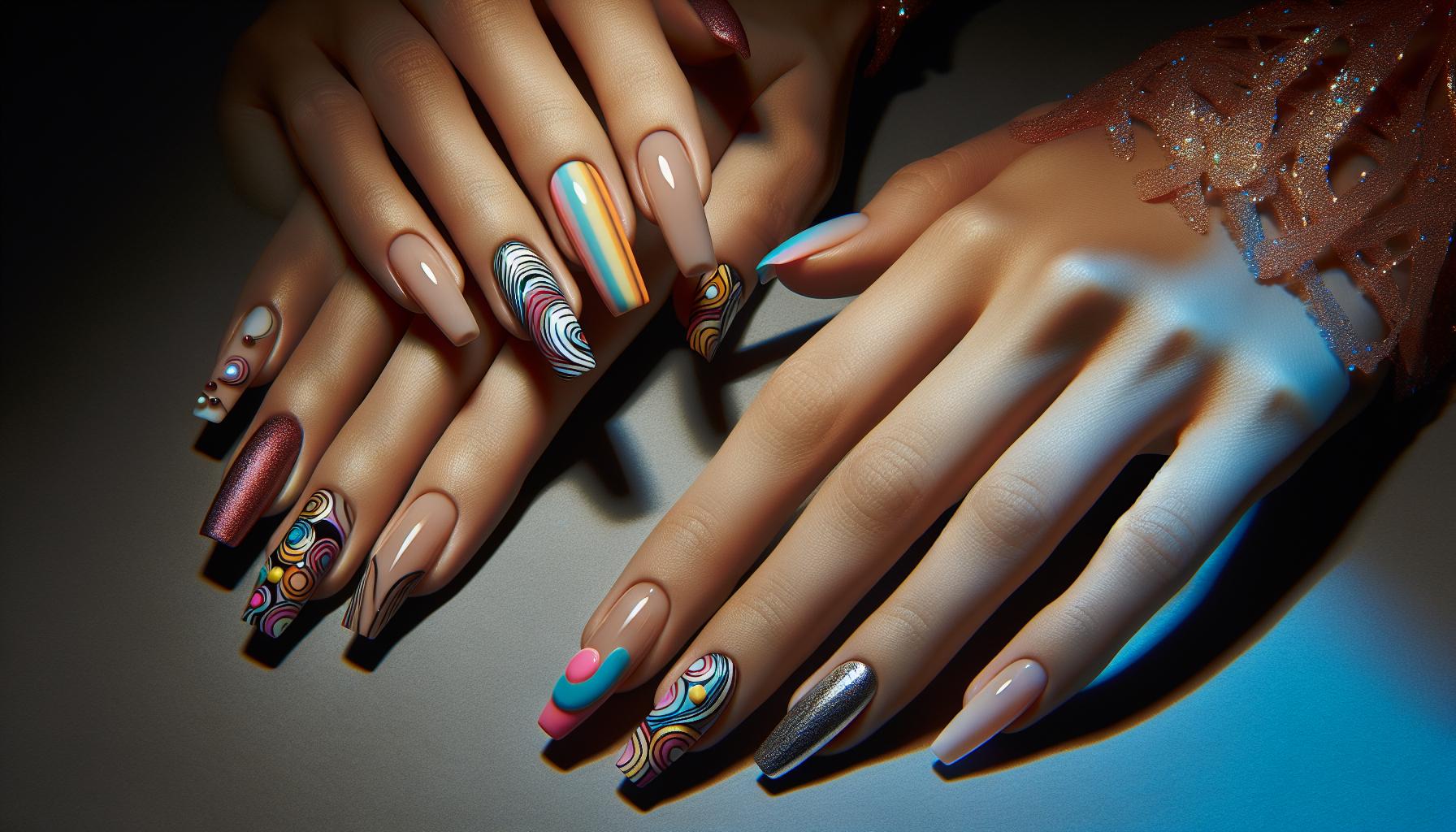 chic Minimalist French Tips with a Twist of Bold Neon Colors