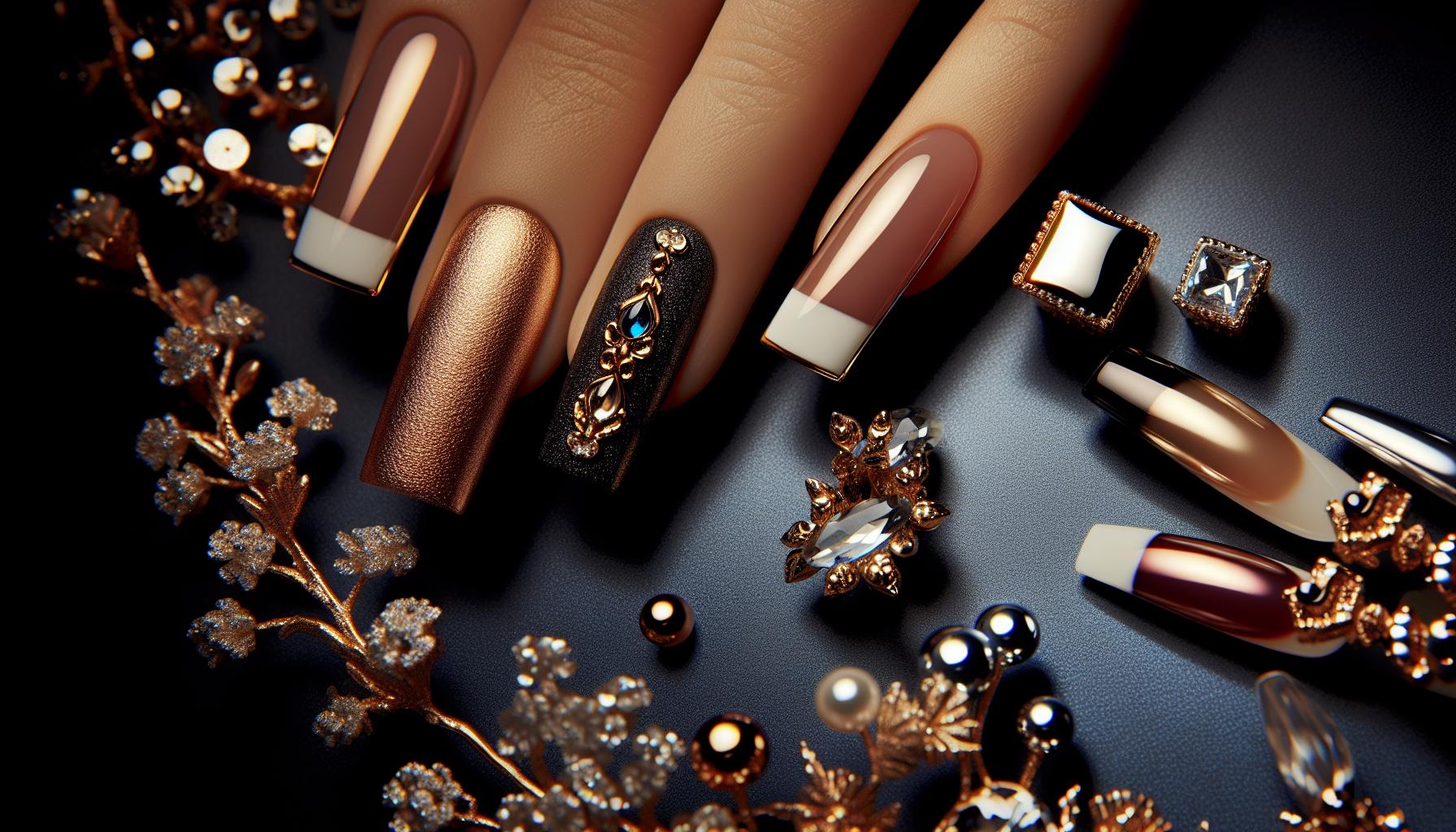 Chic textured Matte Square Nails Adorned with Elegant French Tips