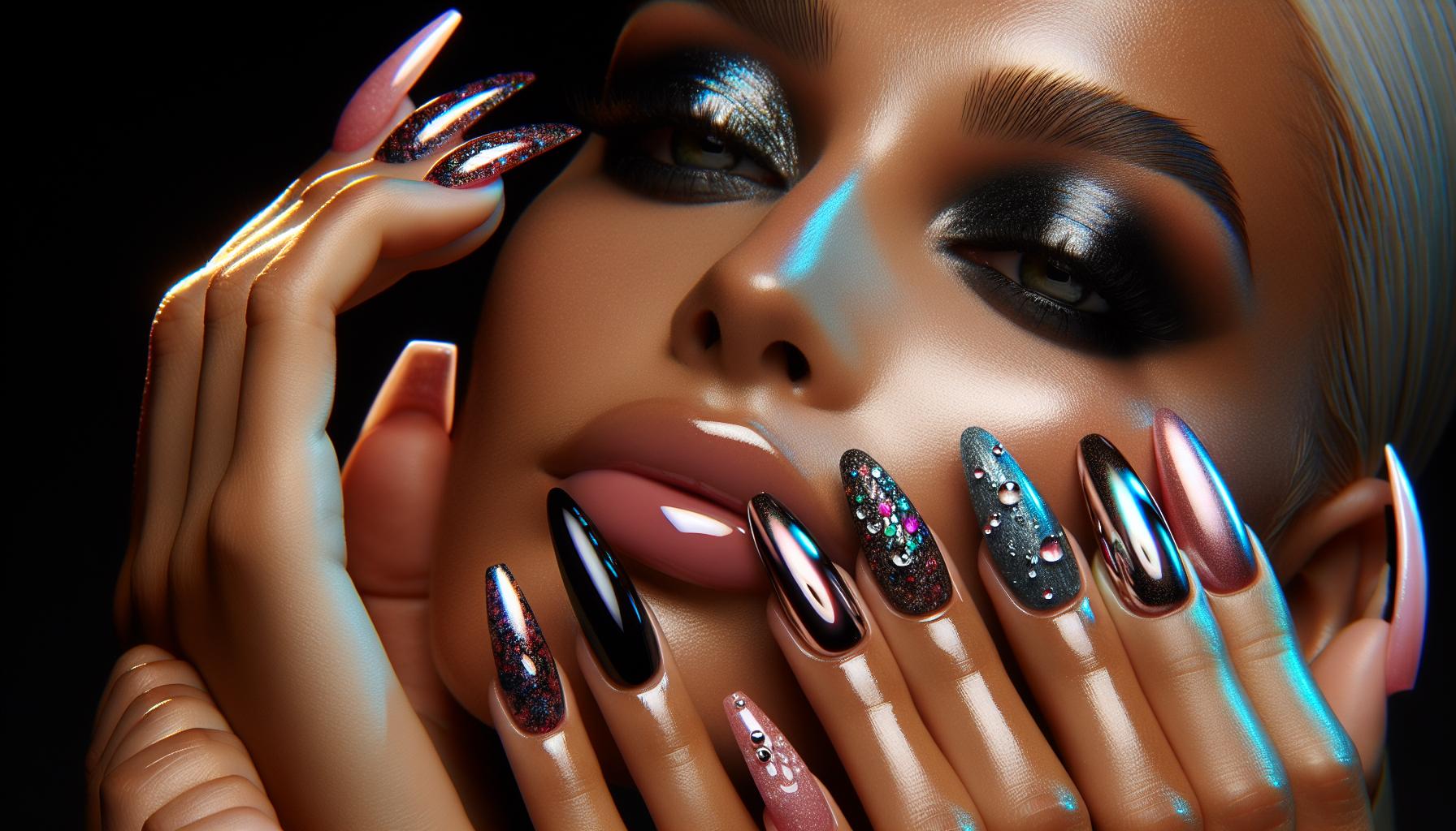 Daring Neon Splatter: An Edgy, Fun Finish on Short Rounded Acrylics