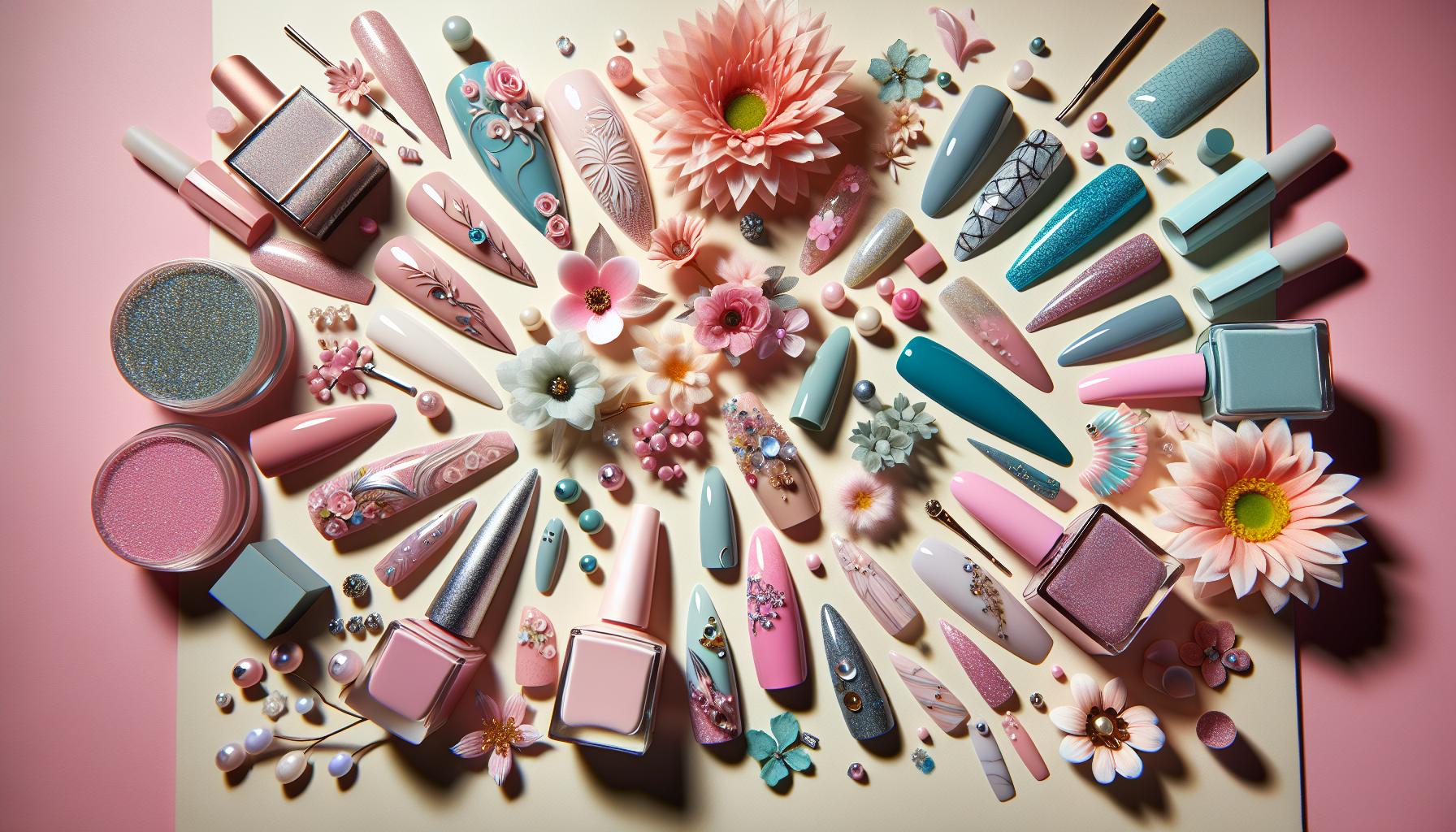 Delicate Floral Dip Powder Designs Merging pastel hues with Spring Vibes