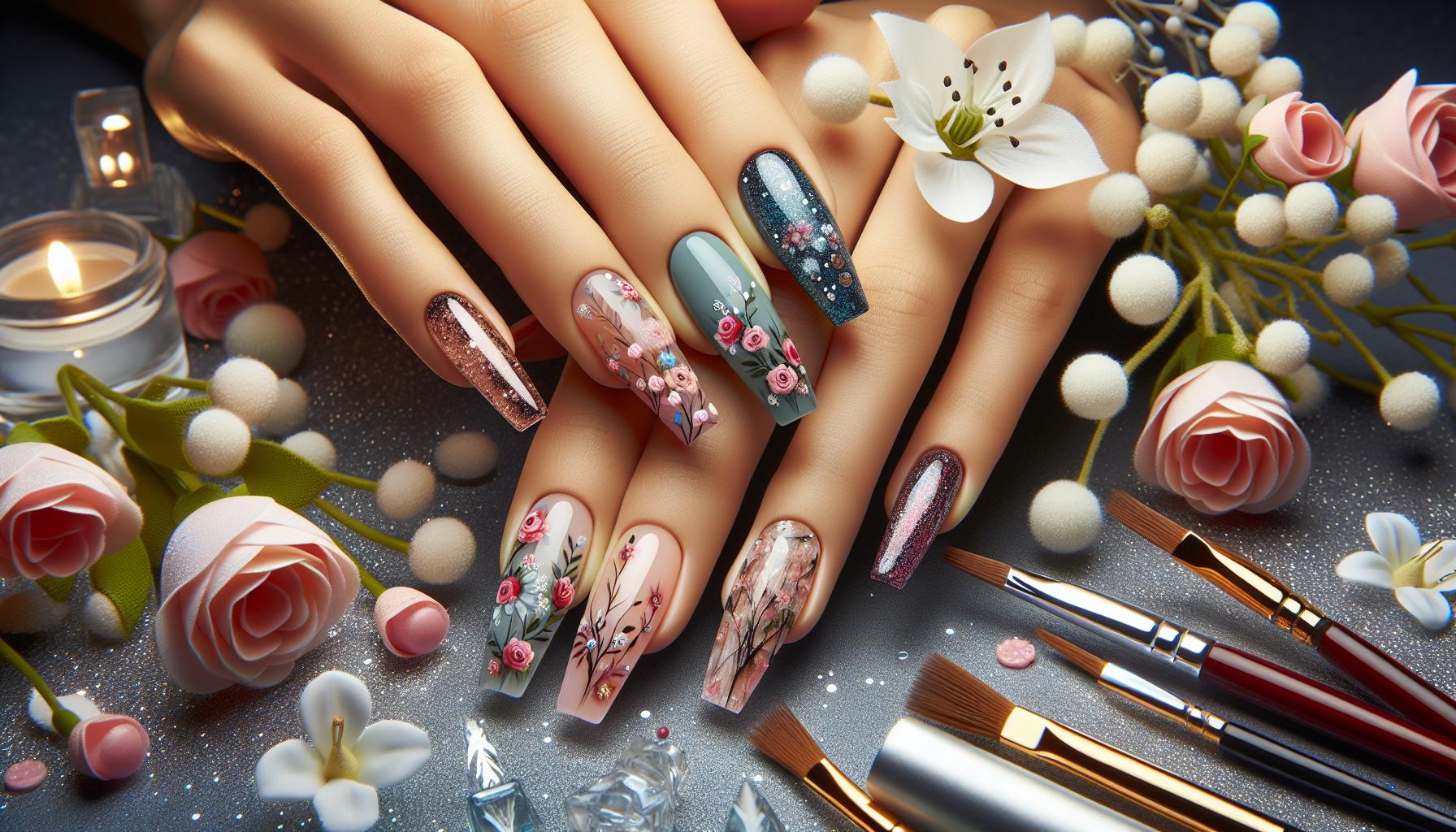 Delicate Floral Watercolor Gel ⁢art⁤ to Capture⁣ the Essence of Spring ⁤Elegance