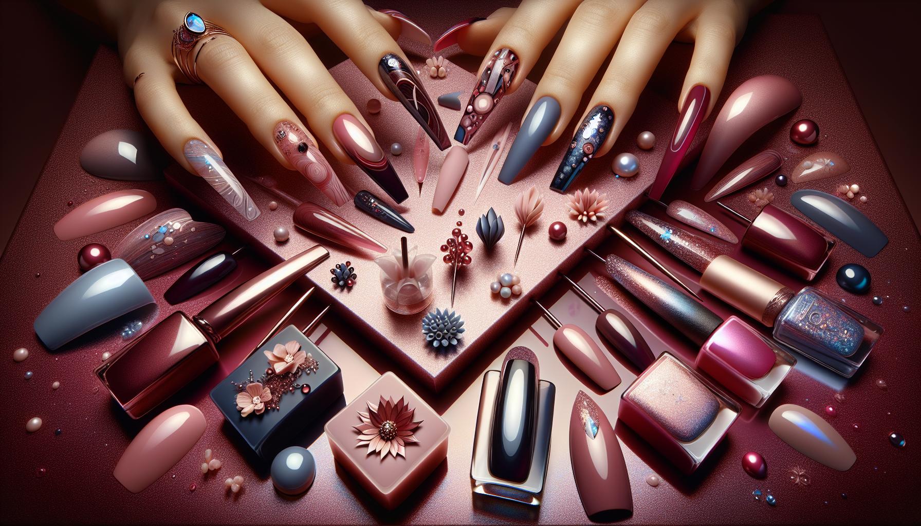 Dreamy Abstract⁢ Artistry on Glossy⁣ Maroon Backgrounds