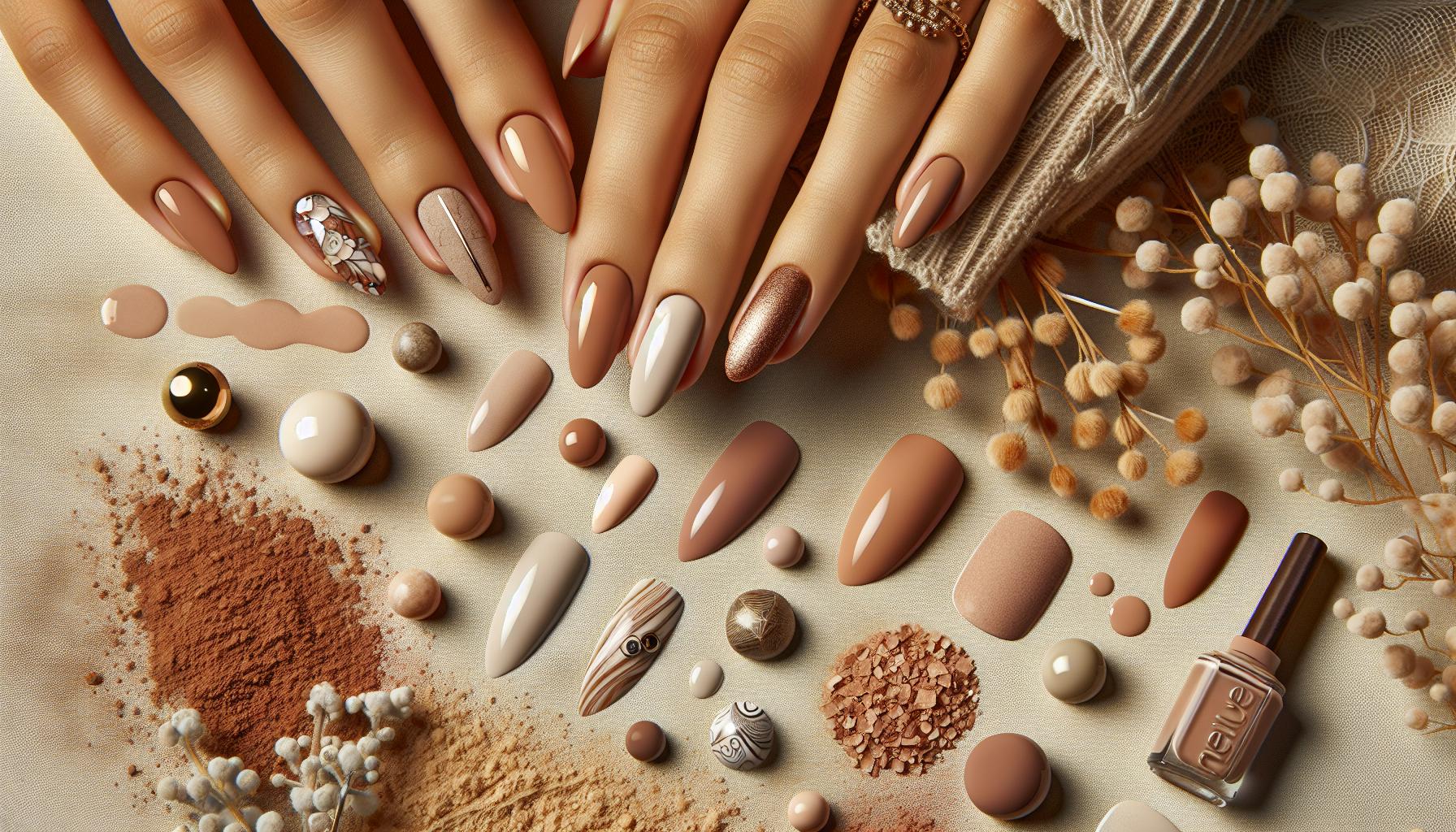 earthy Minimalist Almond Nails Enhanced by ​Matte⁢ Textures and Nude ⁤Hues