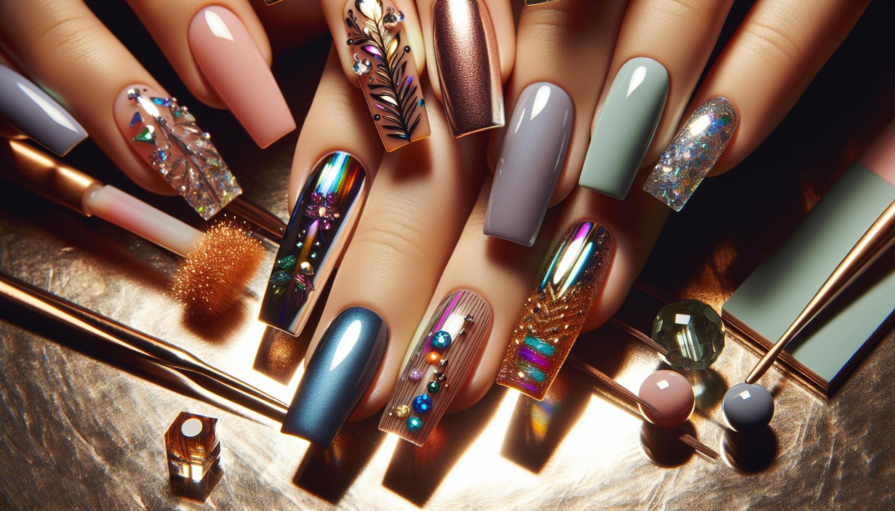 Eclectic Abstract Art on Square Nails for a Bold Statement