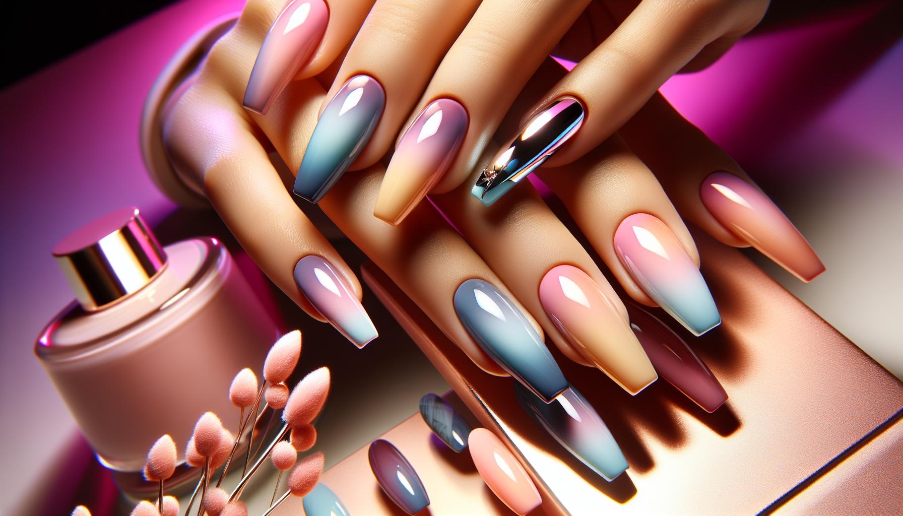 Effervescent Pastel Ombre Squoval Nails for a Dreamy ⁢Spring Aesthetic