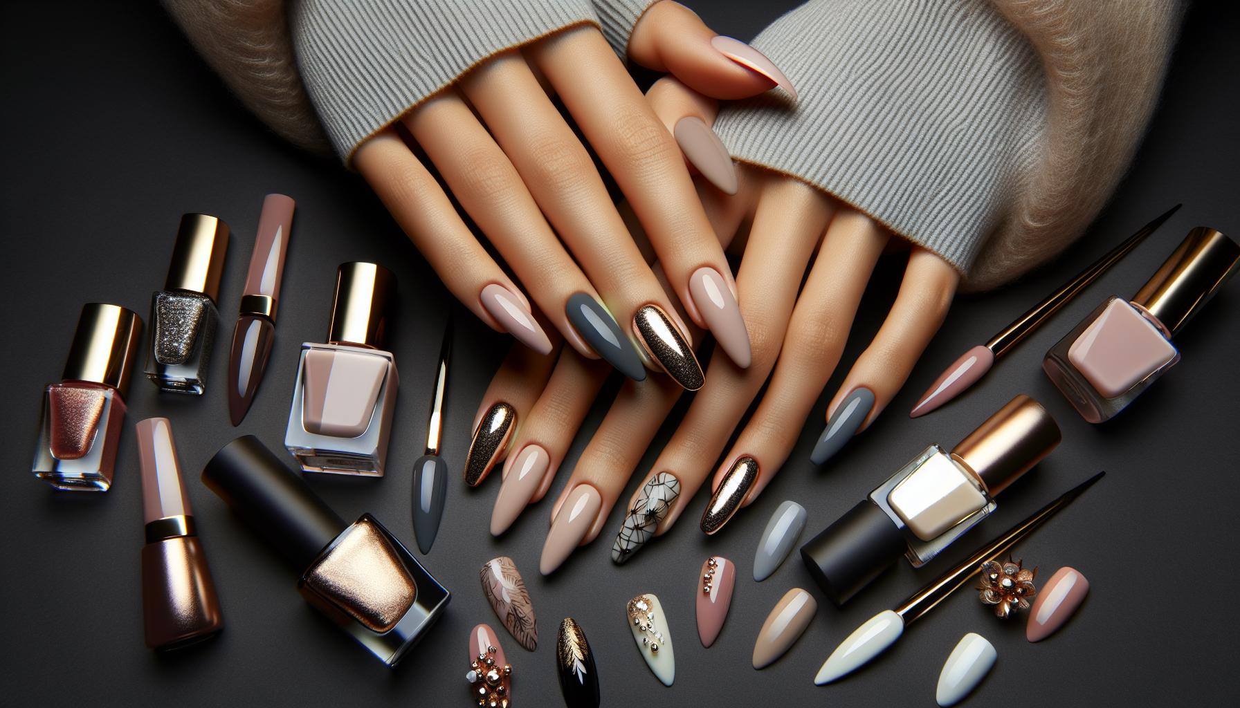 Effortlessly Chic Matte Almond Nails with Subtle Beige Ombre