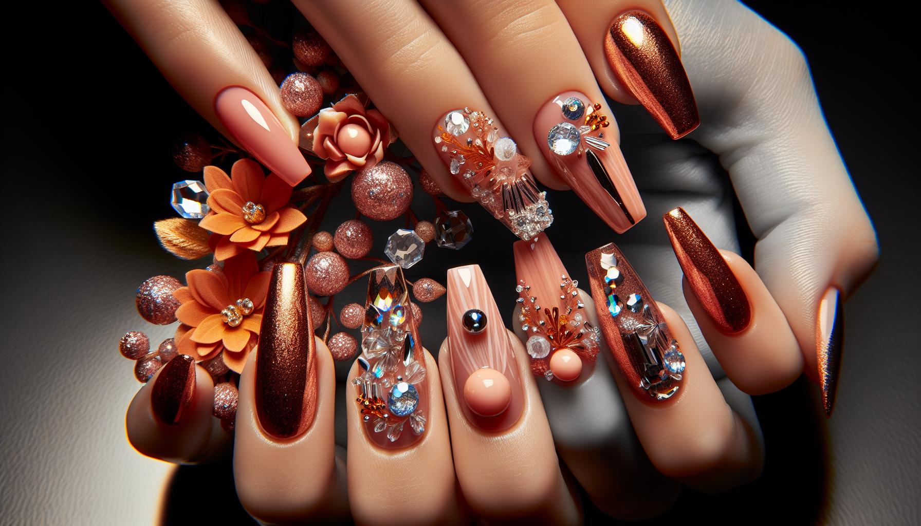 Elegant Coral and Clear Crystal Accents for Glamorous Occasions
