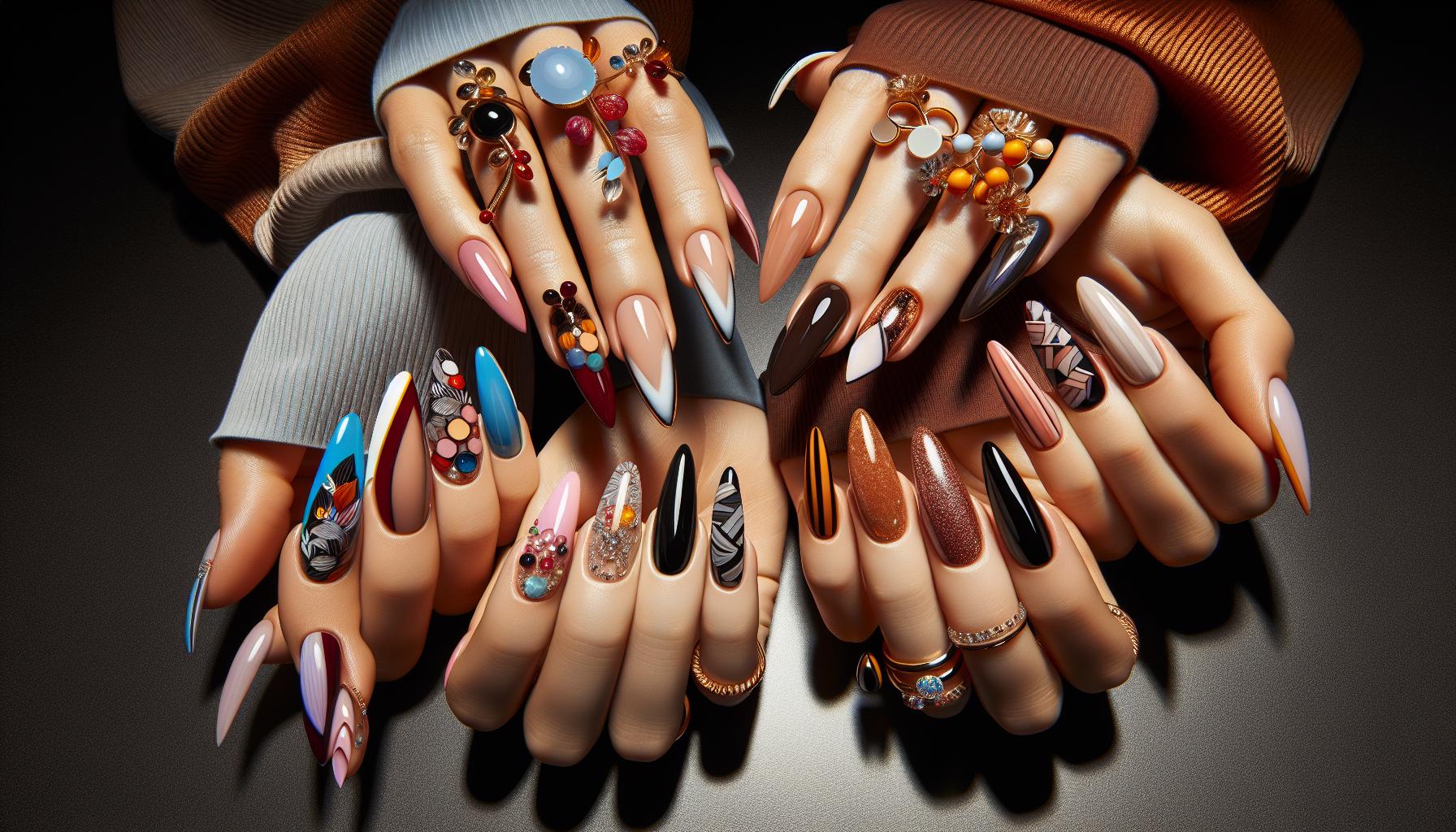 Elegant ​French‌ Tip Revamp with Colorful Twists for Fall Chic