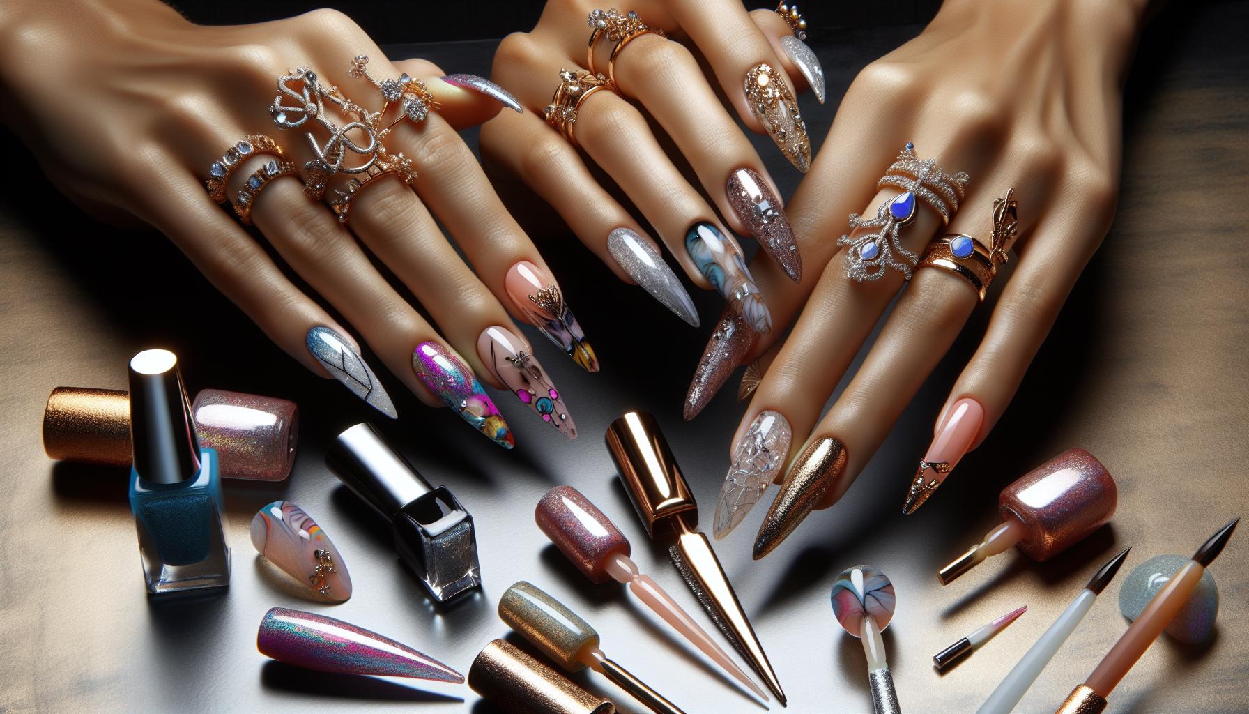 Elegant Marbleized Artistry: Luxe Looks on Glossy Square Acrylics