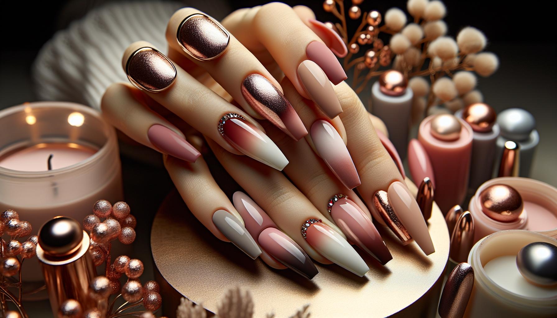 Elegant‌ Ombre ⁤Blush and Nude Coffin⁤ Nails‍ with Chic Matte Finish for Elevated Sophistication