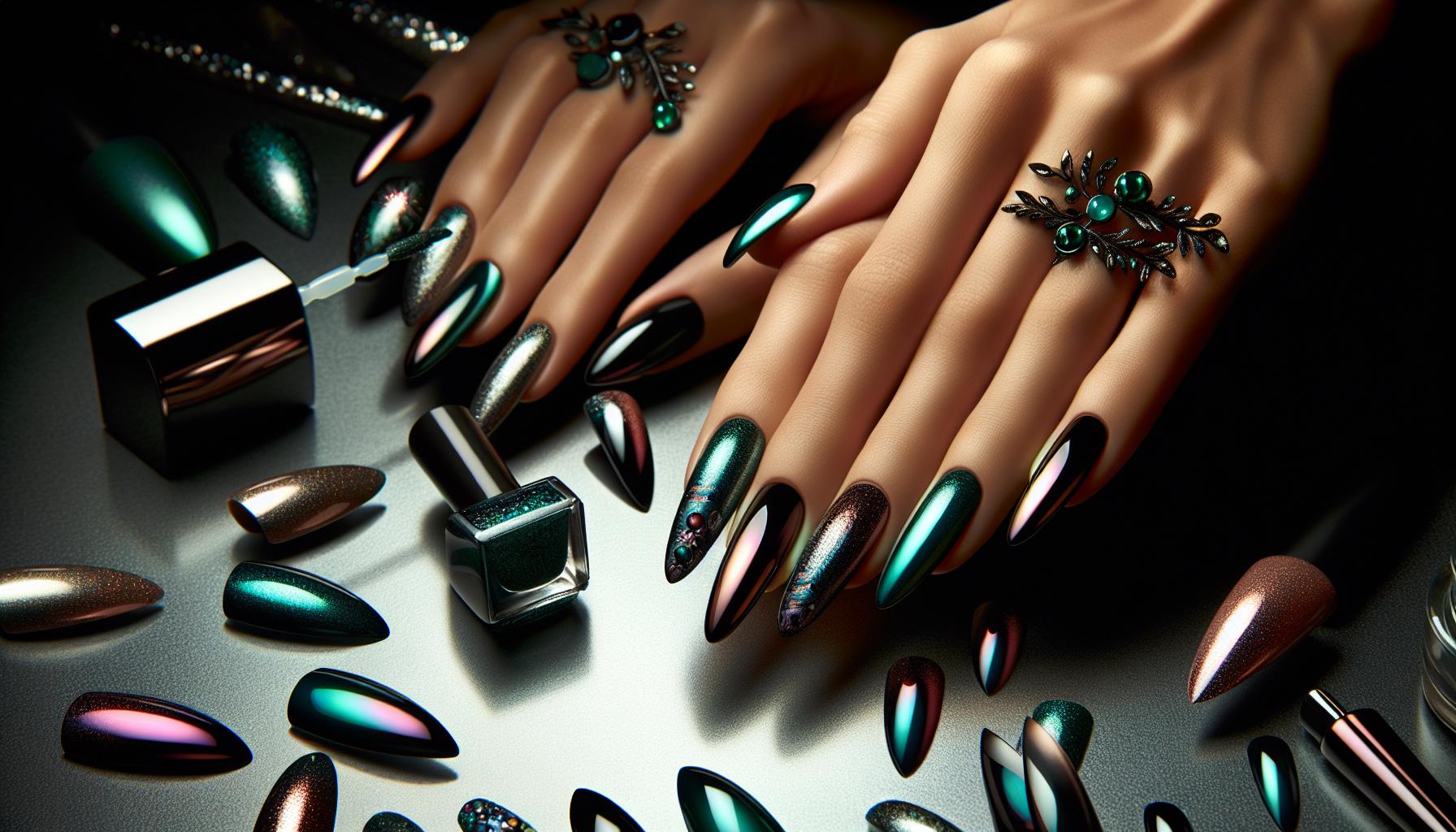 Enchanted Jewel Toned Green and Black Gradient for Daring Styles