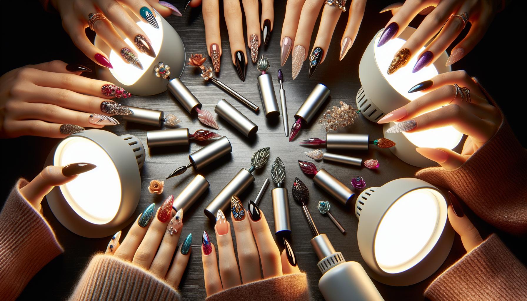 Enchanting Jewel-Toned Dip Powder ‍Nail Art for a‍ Radiant Look