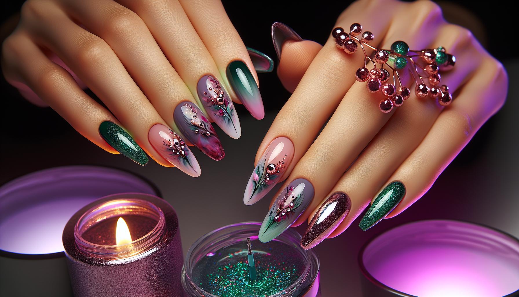 Enchanting Sage Watercolor Nail Art for a Refreshing Seasonal Twist