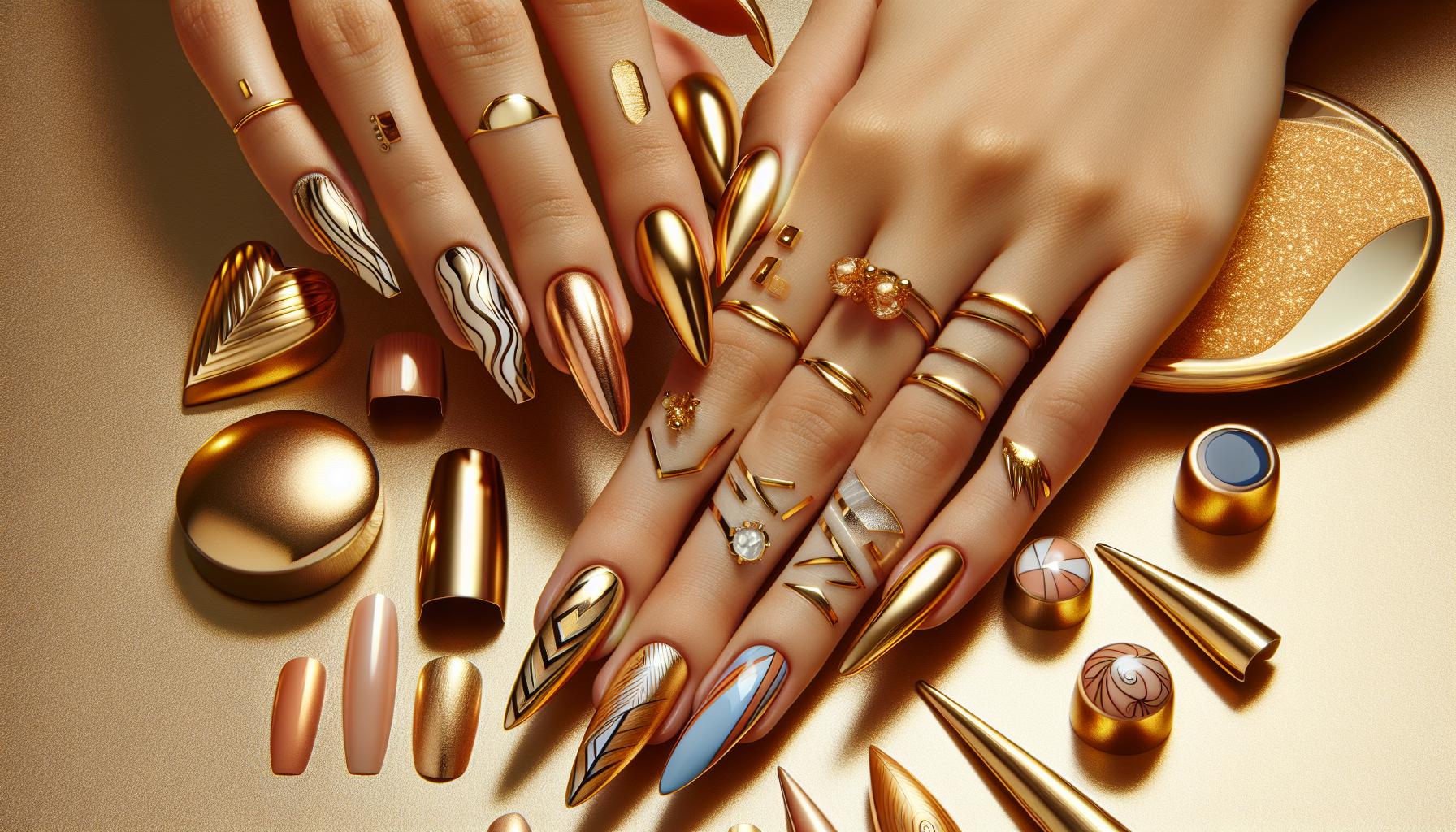 10 Gold Nails Ideas for a Dazzling, Luxurious⁢ Manicure