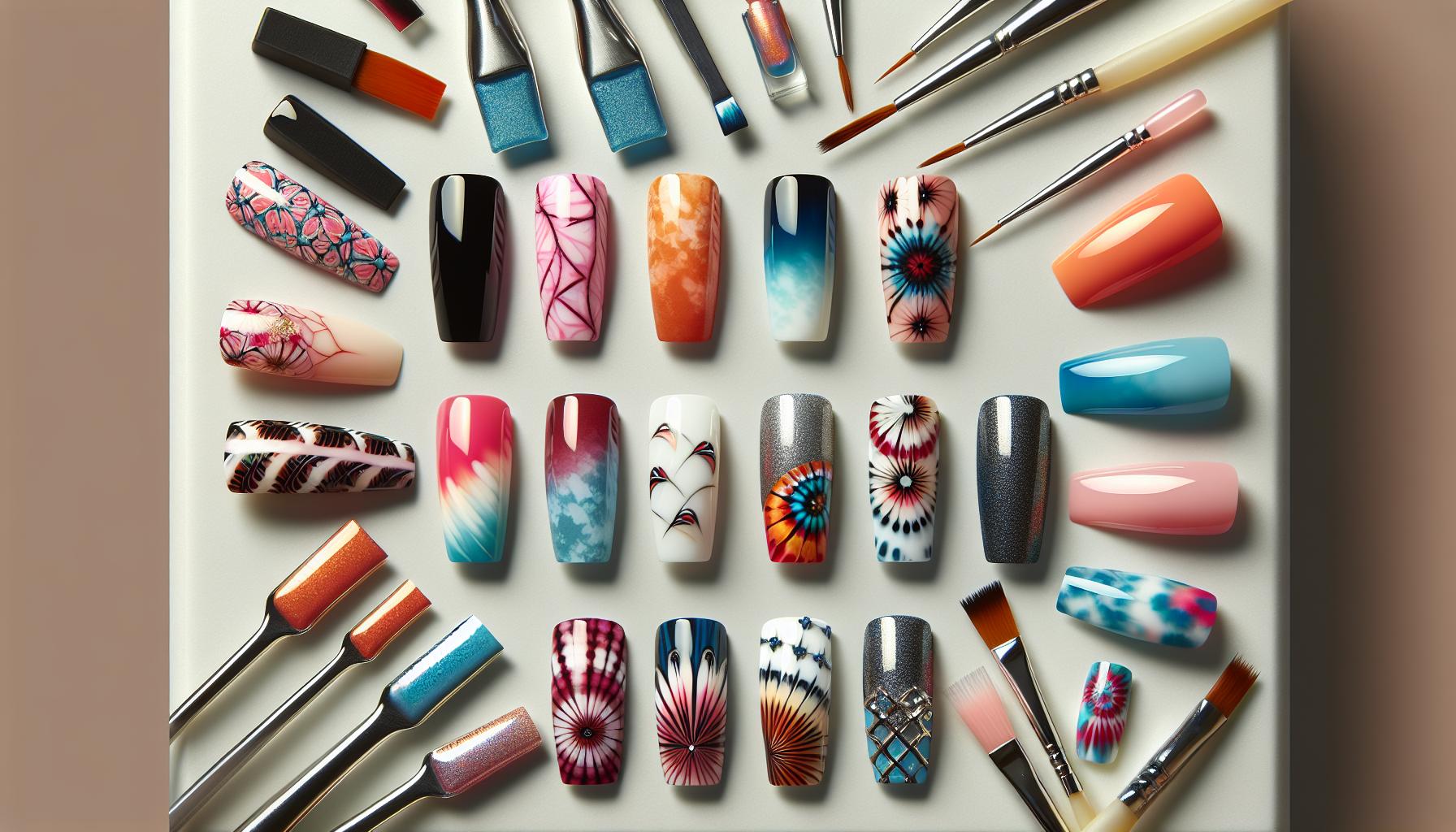 Mood-Boosting Tie-Dye Patterns on Square Nails for Joyful Days