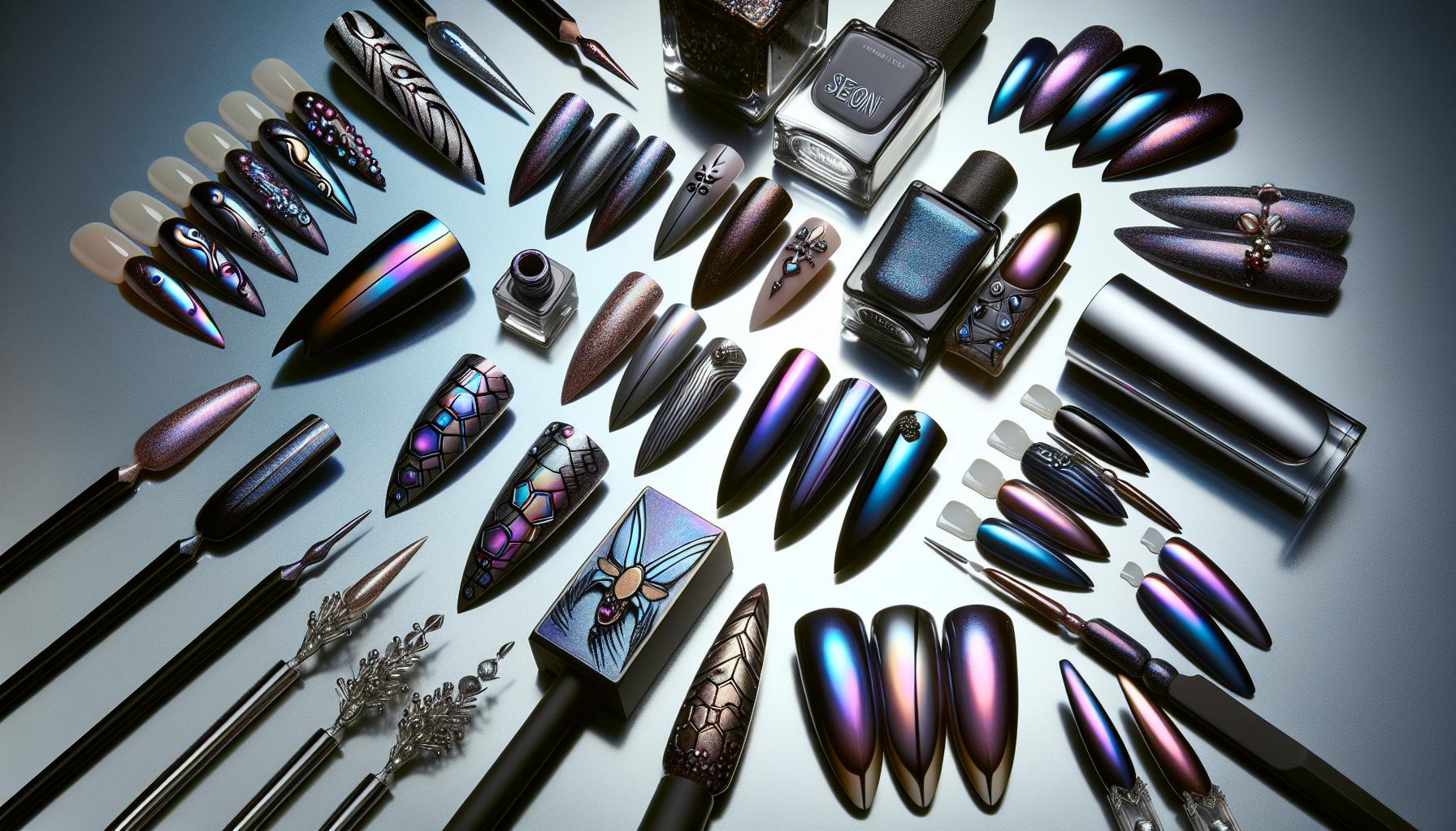 Mystical Chrome finish on Coffin Nails for a Futuristic Touch