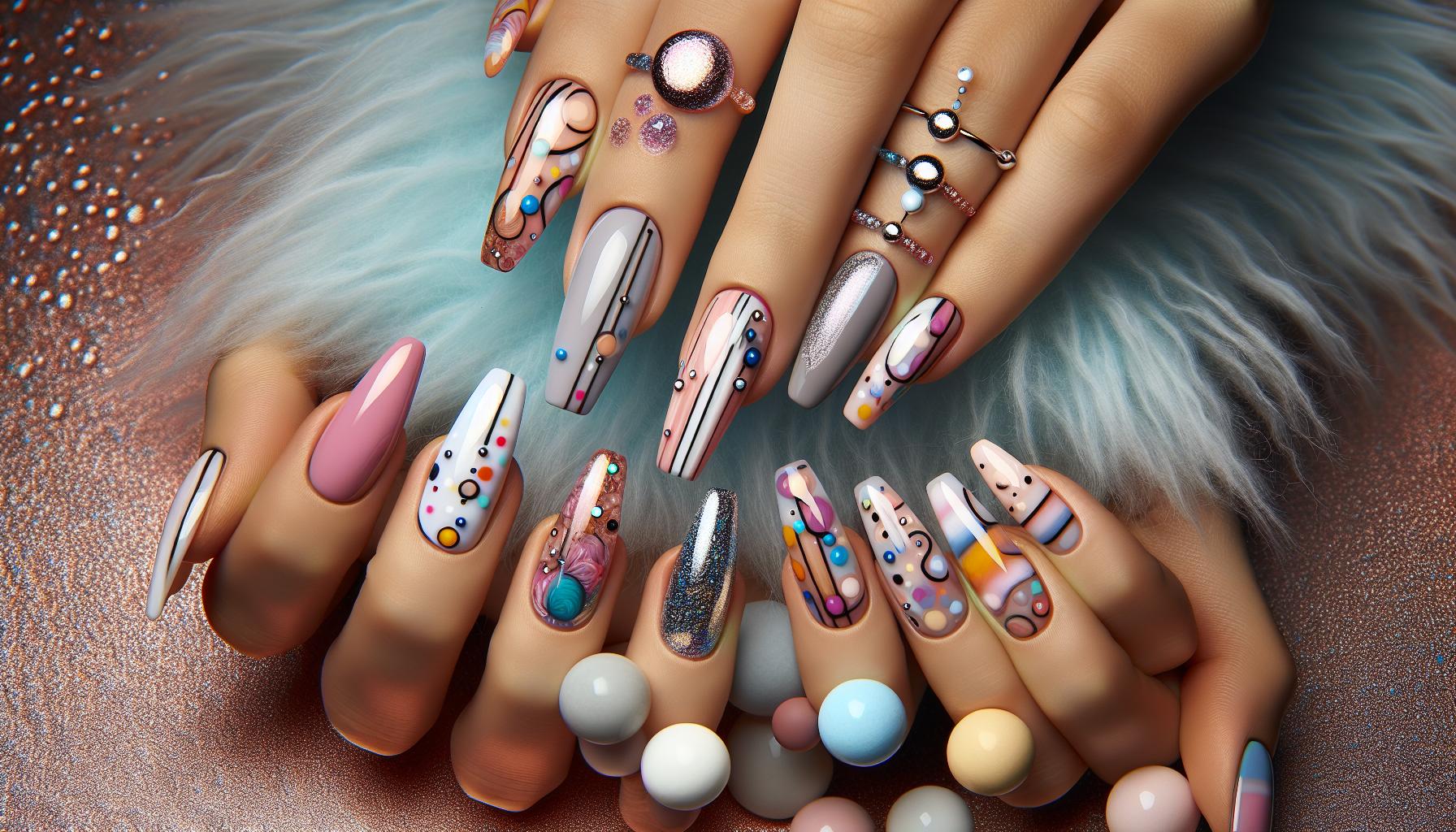 Playful Cotton Candy Pastel Shades with Abstract ⁤Dots and Lines