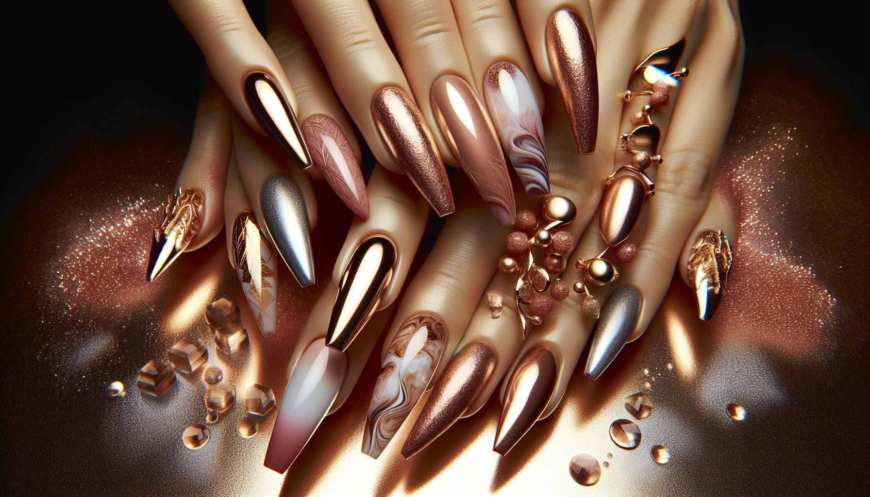 Radiant Rose Gold Ombre: A Luxurious Coffin Nail Experience