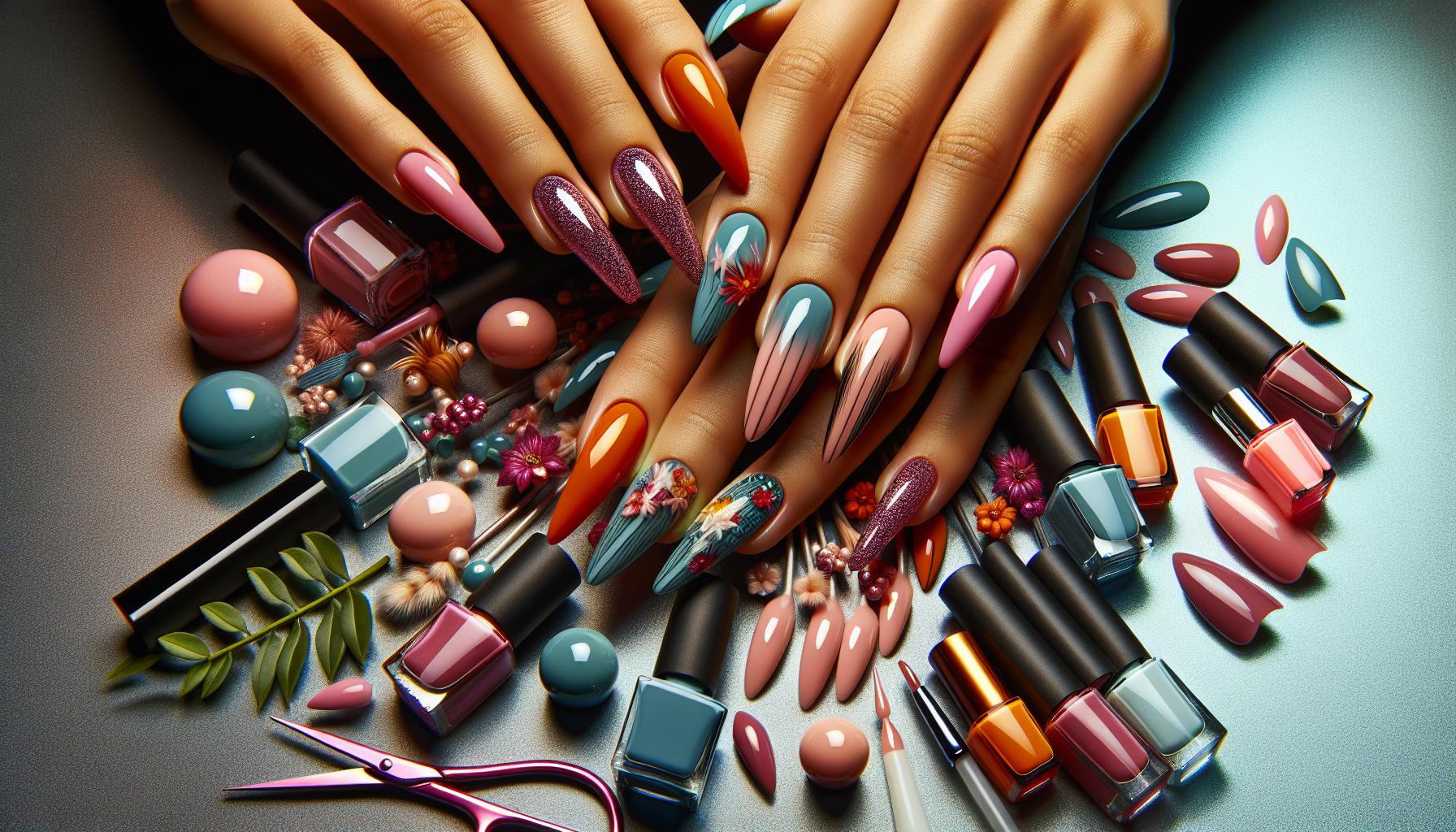 Radiant Tropical‌ Paradise ⁣Nail ‌Set Featuring Bright, Exotic Hues