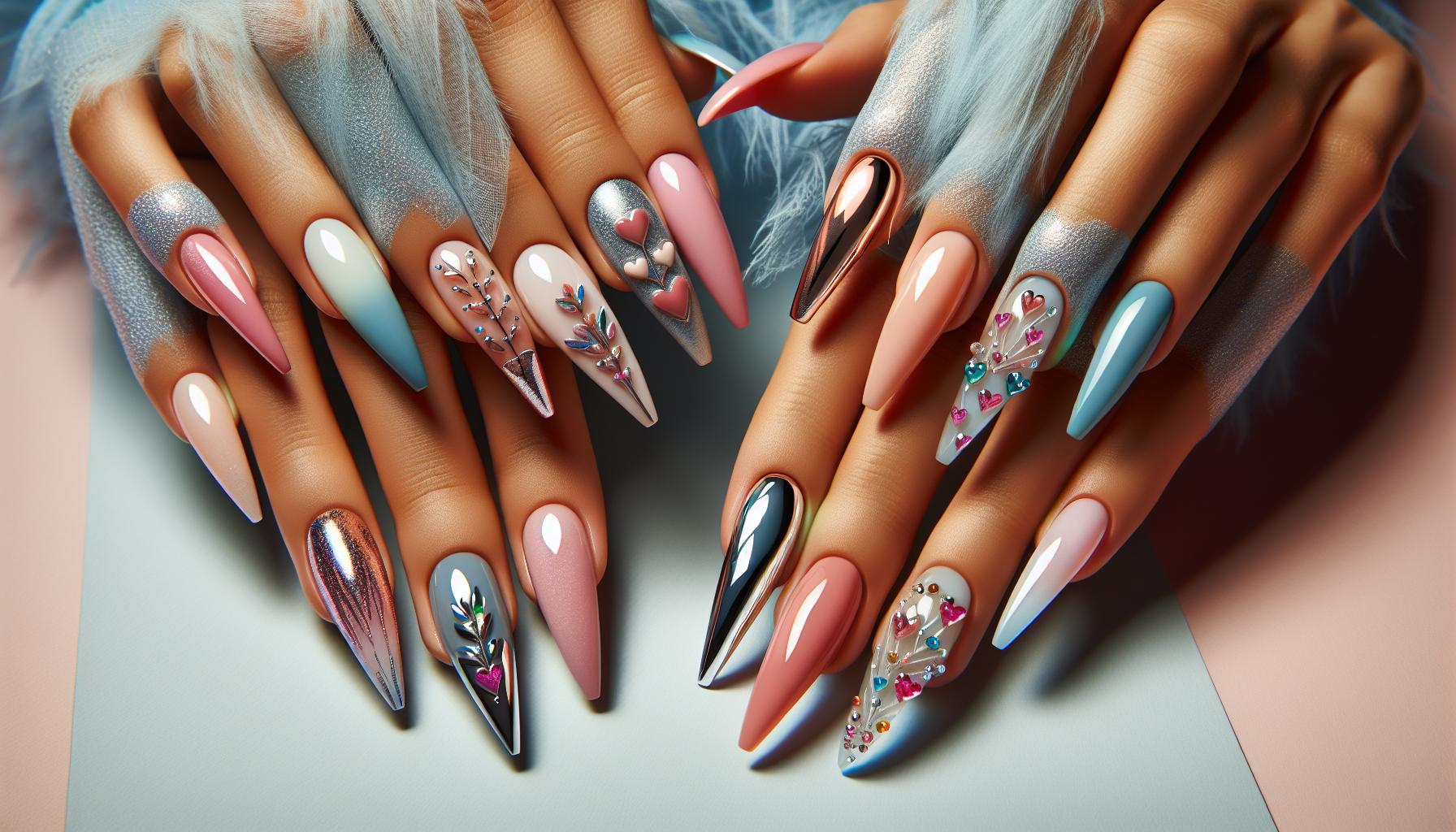 Soft Pastel Ombre with Heart Accents for a Romantic Touch