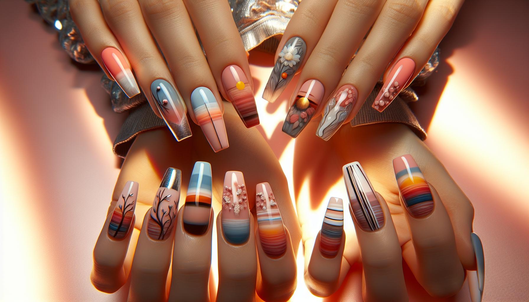 Soft Watercolor ‌coral Dip Powder nails to Capture the Essence of a Beach‌ Sunset