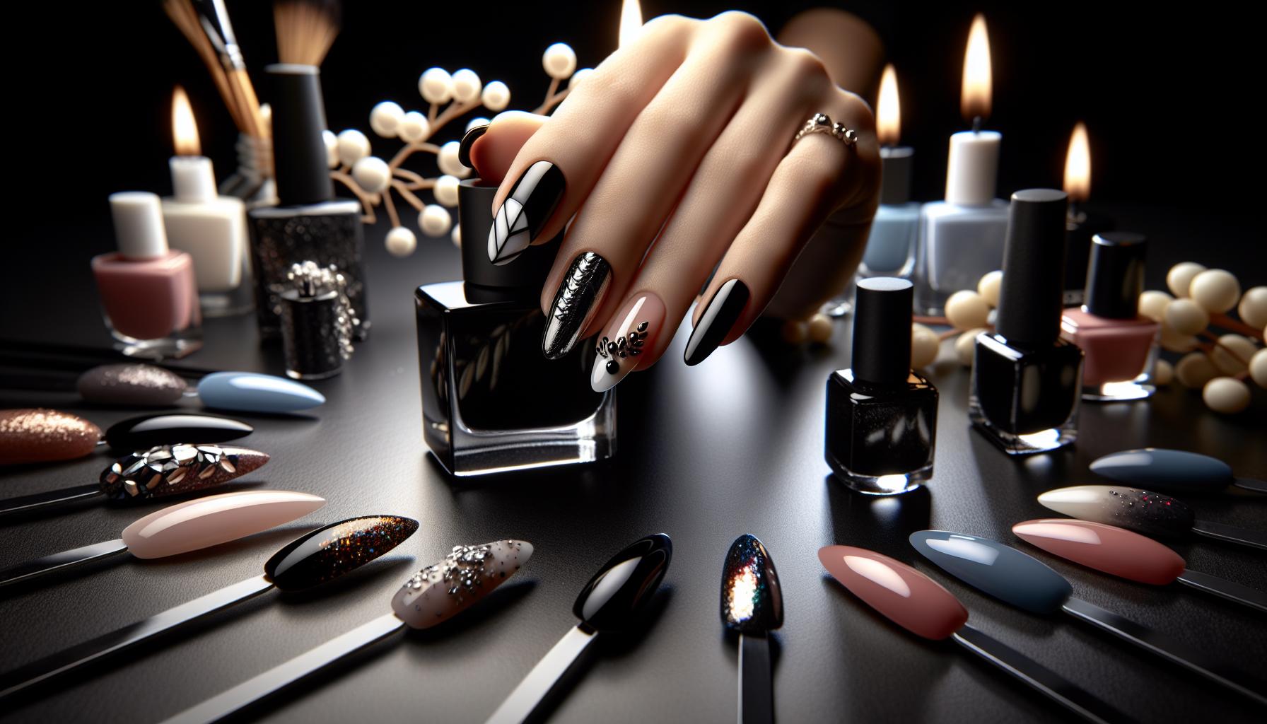 Striking Black and ‌White⁣ Minimalistic Nail ‌Designs for a Modern ⁢Edge