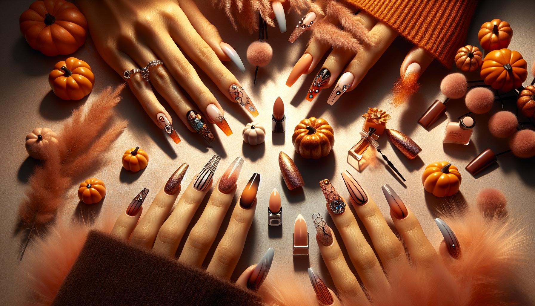 Stunning Ombre Glam ⁤in Soft Pumpkin Spice Hues for‌ a Cozy Look