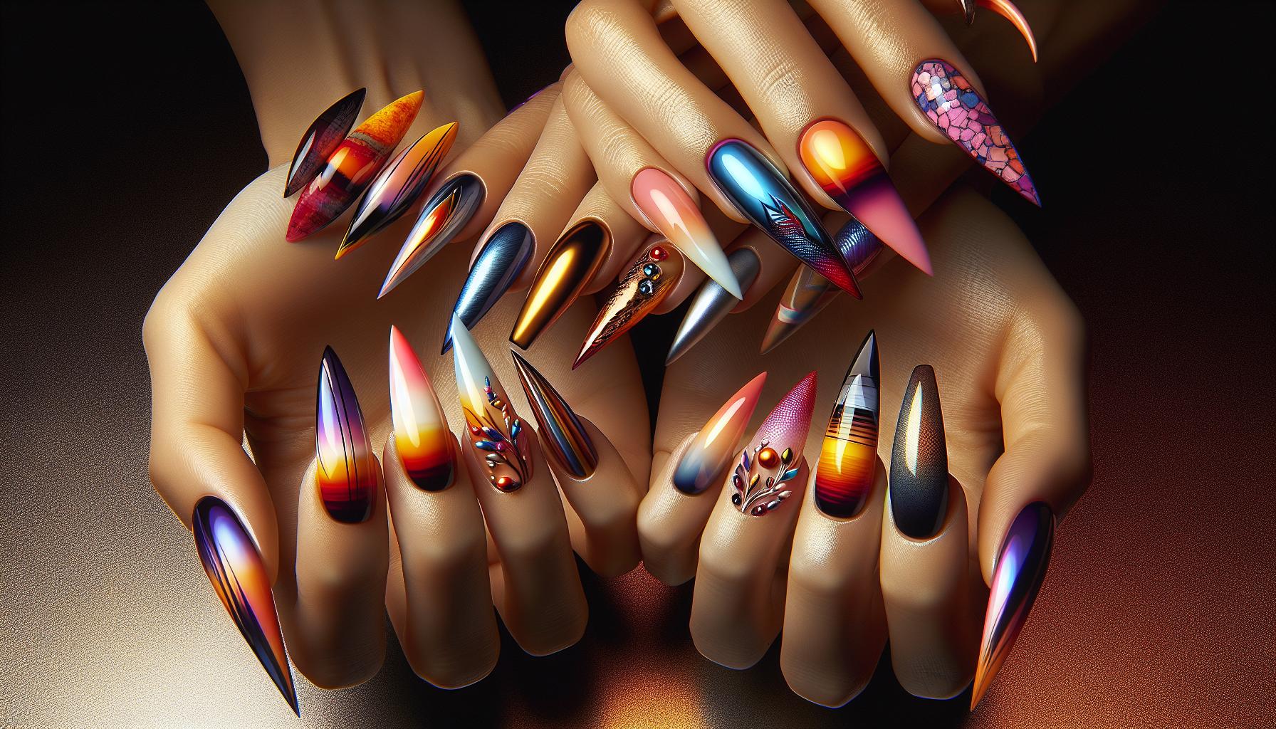 Sunkissed Sunset Gradient Stiletto Nails for a Bold Summer Adventure