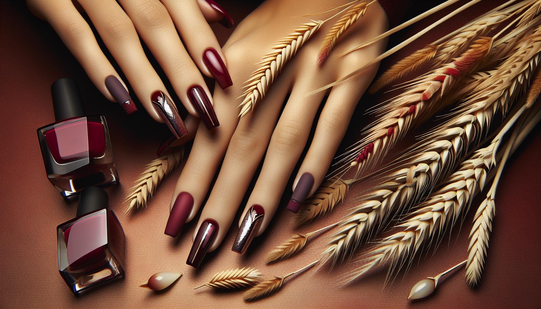 Vibrant ​Burgundy French Tips with Matte‌ Finish for a Chic ⁢Harvest Look