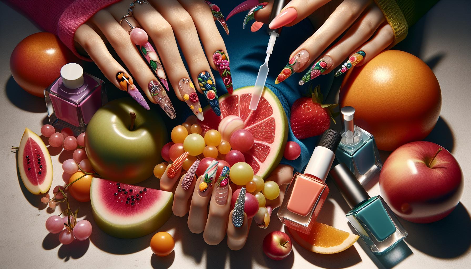 Vibrant Fruit-Inspired Acrylics infused with Juicy Colors for a Deliciously Fun Look