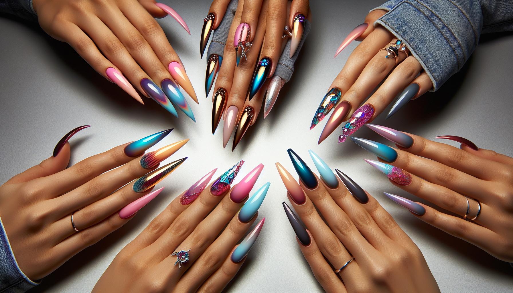 Vibrant Ombre Stiletto Nails to Embrace the Bold Summer Vibe