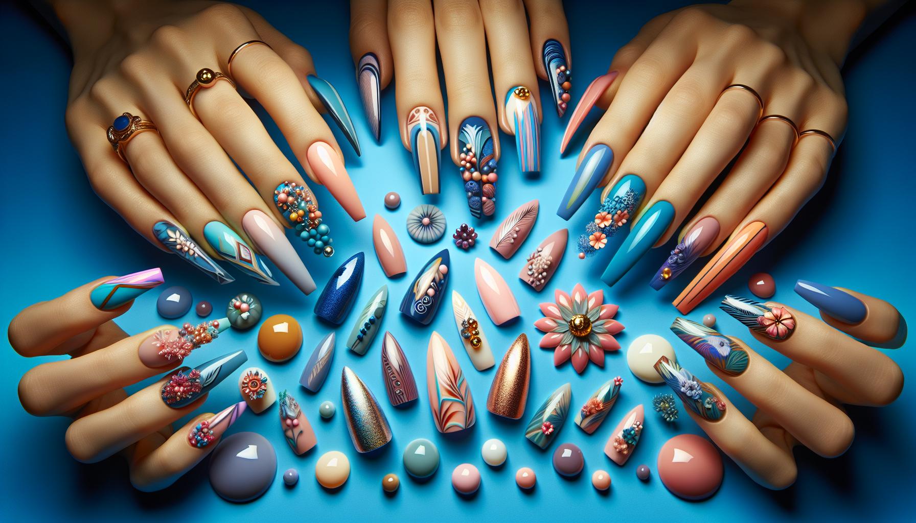 Vibrant Tropical Dip Powder Designs for a Fun Summer Prom Look