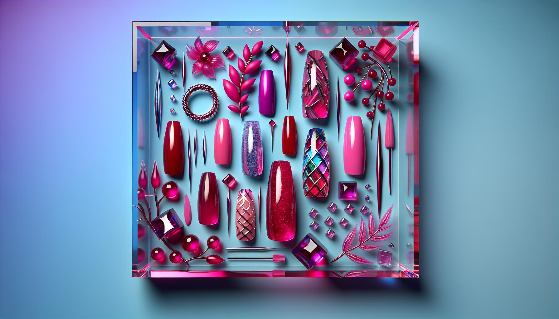 Vivid Fuchsia ​Knotted​ Designs Set⁤ against a ‌Transparent Square Canvas