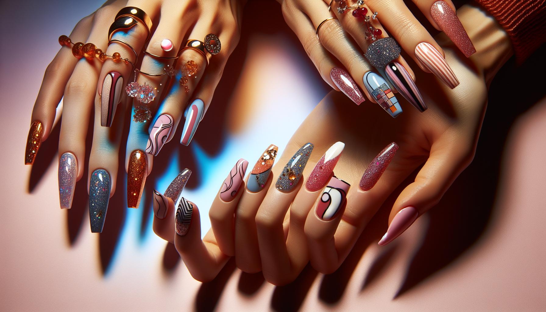 Whimsical⁤ Abstract Shapes with glitter Accents for ‍Creative ⁤Expression