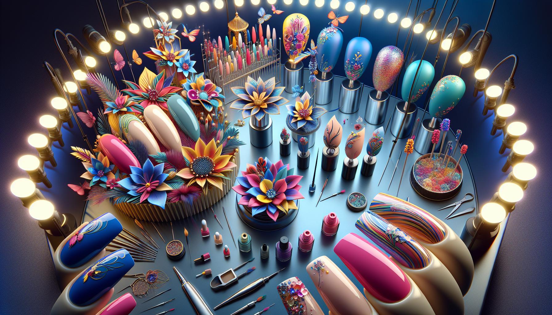 Whimsical 3D Floral Dip Powder Designs Perfect for Carnival Celebrations