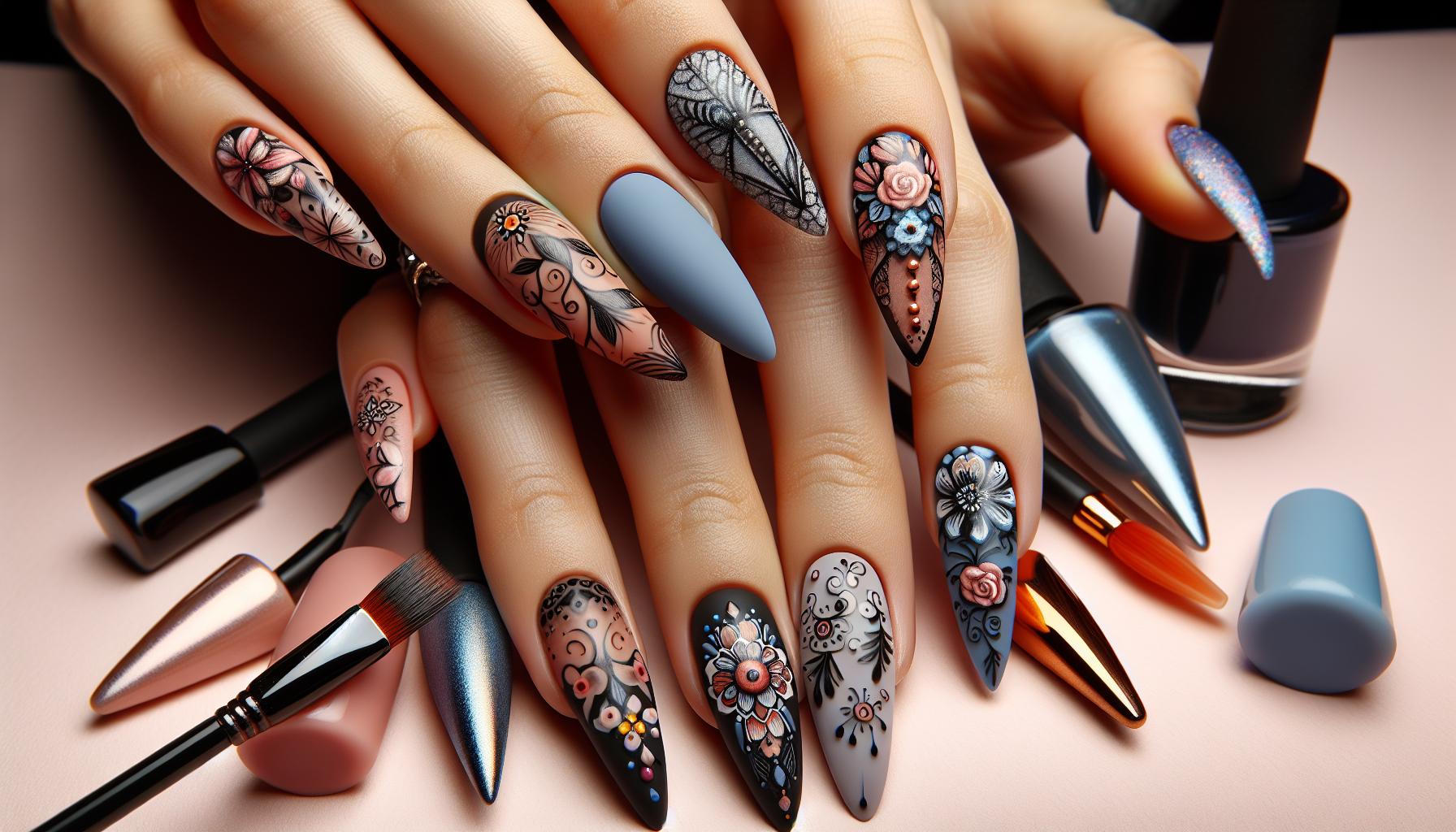 Whimsical Floral Doodles on Matte Base for an Artistic Touch