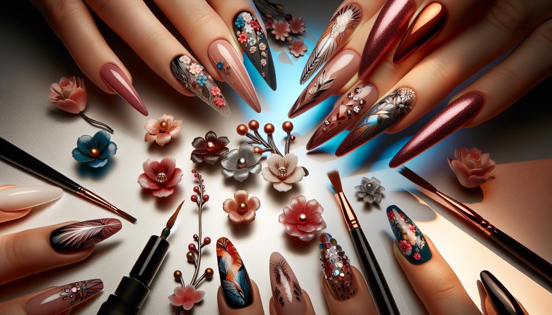 Whimsical Floral Patterns Using Gel Techniques for a Flourishing Spring