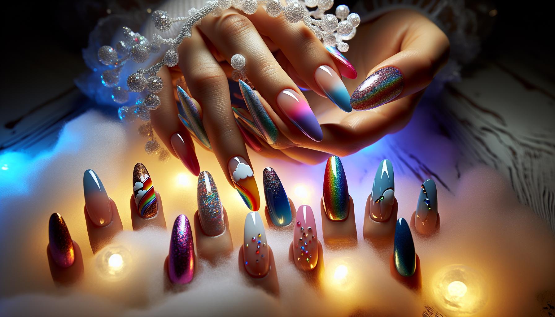 Whimsical Rainbow French Tip Design‍ on ​Dipped ⁢Powder⁣ Nails for Playful Vibes